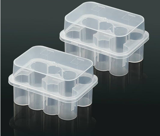 2 Pack 10-Slot 3mL Vial Storage Box – Clear Plastic Protective Holder